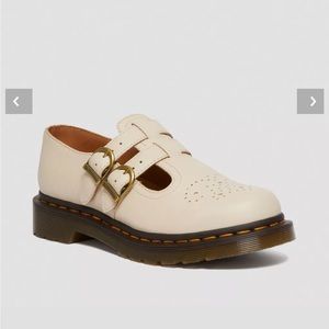 Dr. Marten Beige 8065 Virginia Leather Mary Jane Shoes